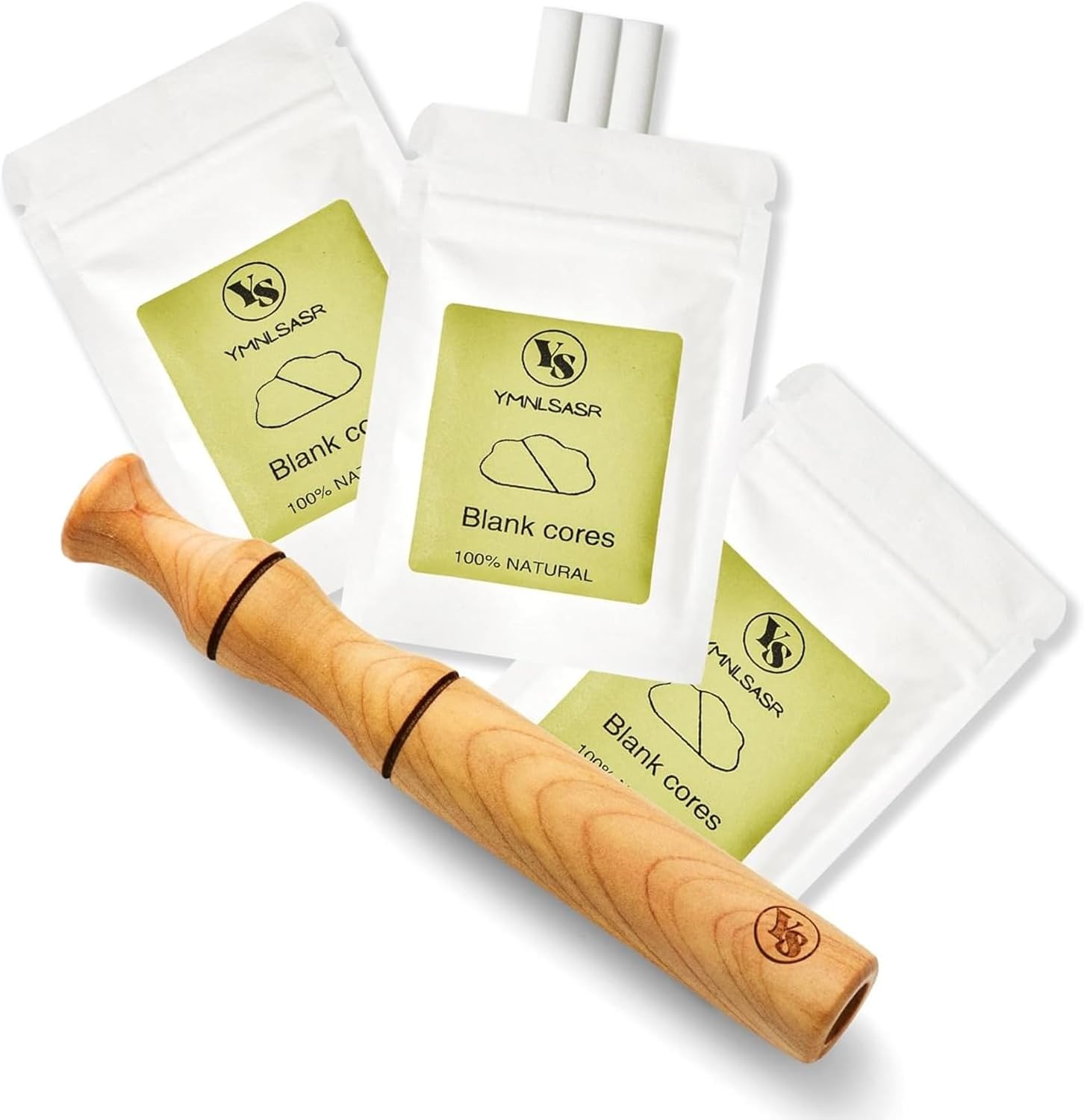 SVELNIO Aromatherapy Inhaler for Essential Oil, Quit Smoking Inhaler Stick, Wooden Personal Diffuser for Essential Oils with 3 Pack Blank Cotton Wicks