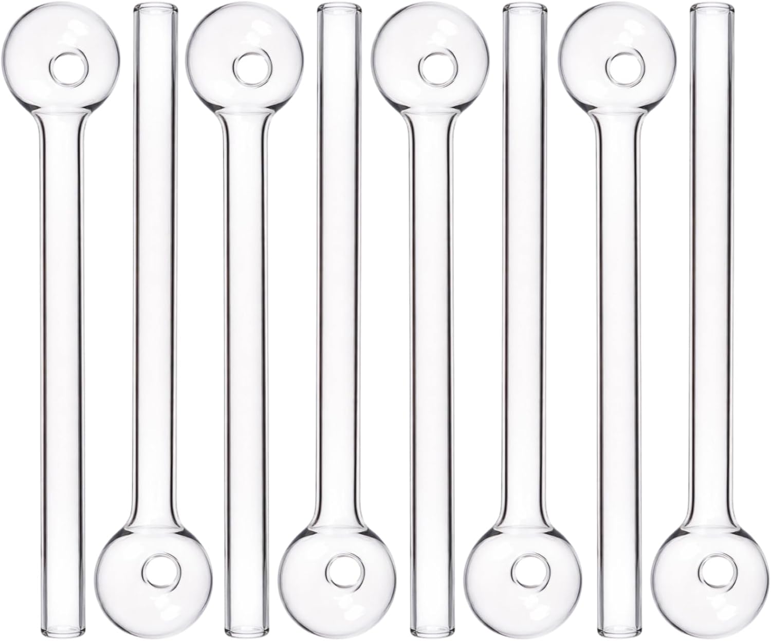 8 Pcs Glass Pipe, Suitable for DIY Craft Preparation, Beverage Making and Enhancing Party Atmosphere