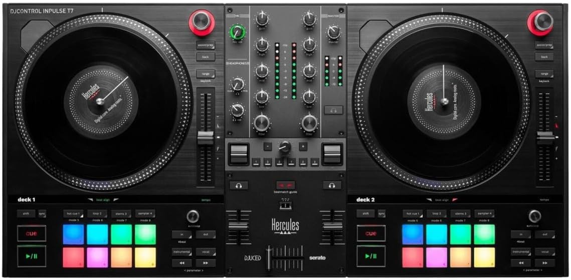 Hercules DJControl Inpulse T7 2-Deck Motorized DJ Controller Black