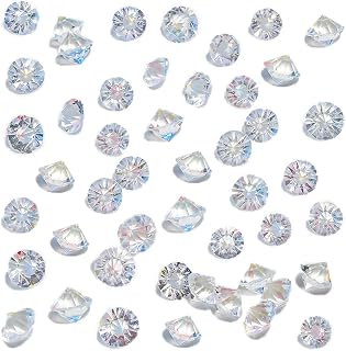HANSGO Fake Crystals, 500PCS Mini Clear Glass Diamonds Rhinestones Fake Diamond Fake Ice Plastic Diamonds Vase Rocks Centerpiece for Vase Fillers Party Table Centerpiece Decor