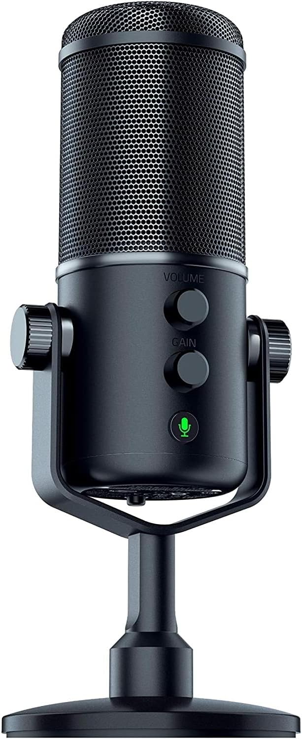 Razer Seiren Elite - Professional Grade Dynamic Streaming Microphone (Single Dynamic Capsule, Inbuilt High-Pass Filter, Digital/Analog Vocal Limiter, 16-bit/48kHz Resolution) Black