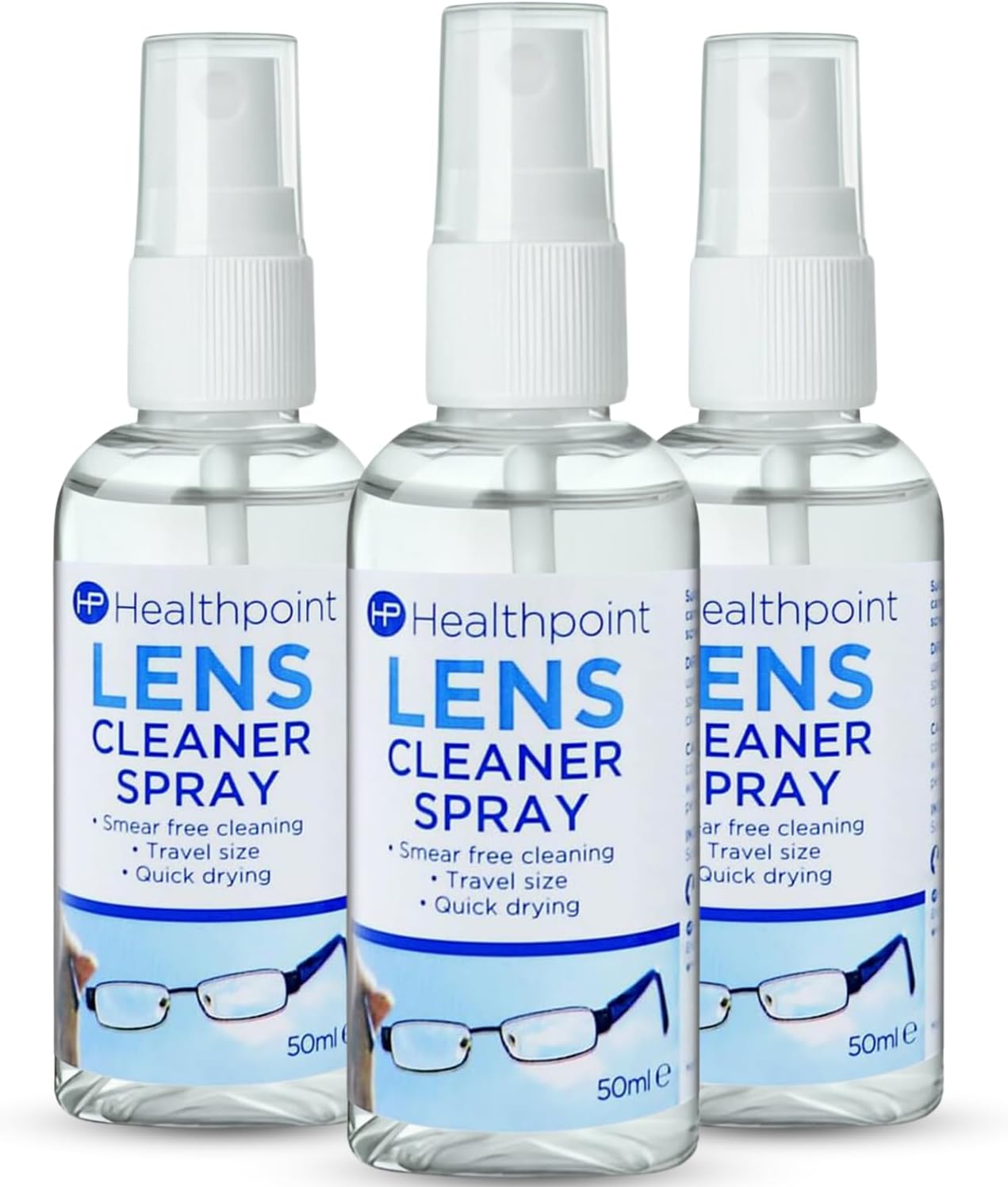 Bestus - Lens Cleaning Spray, 3 Pack, Glasses & Lens Cleaner, Perfect for DSLR, Smartphone & Ski Goggles, Clear