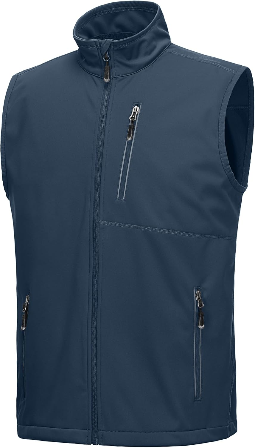 33,000ft Men's Lightweight Softshell Gilet, Windproof Waterproof Outerwear Vest Gilets Sleeveless Jacket for Cycling Running Hiking Golf Travel Midnight Blue XL