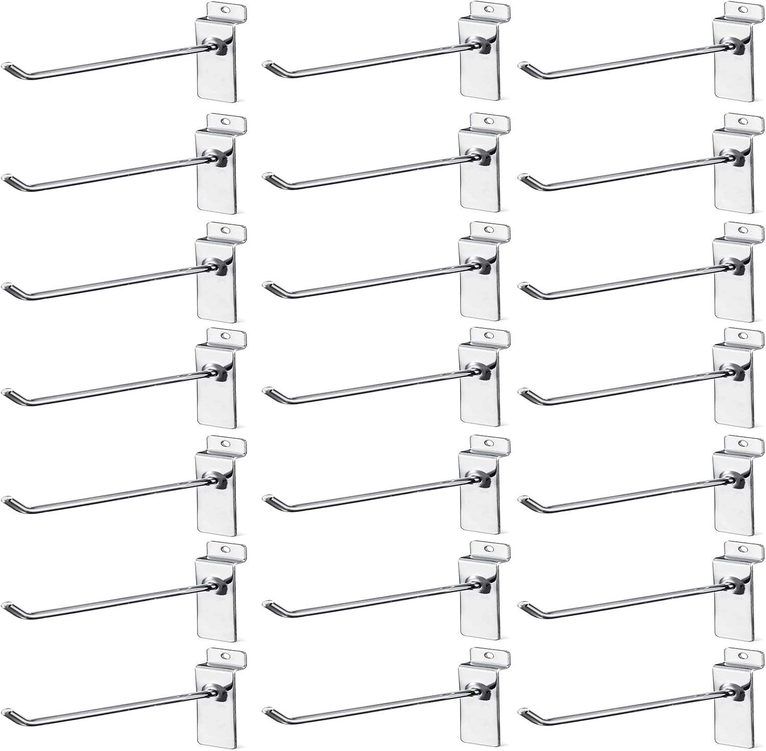 Nisorpa Slatwall Hooks - 100 Pcs, 20cm/8 inch, Metal Wall Hanging Display Hooks for Room, Garage, Retail Store