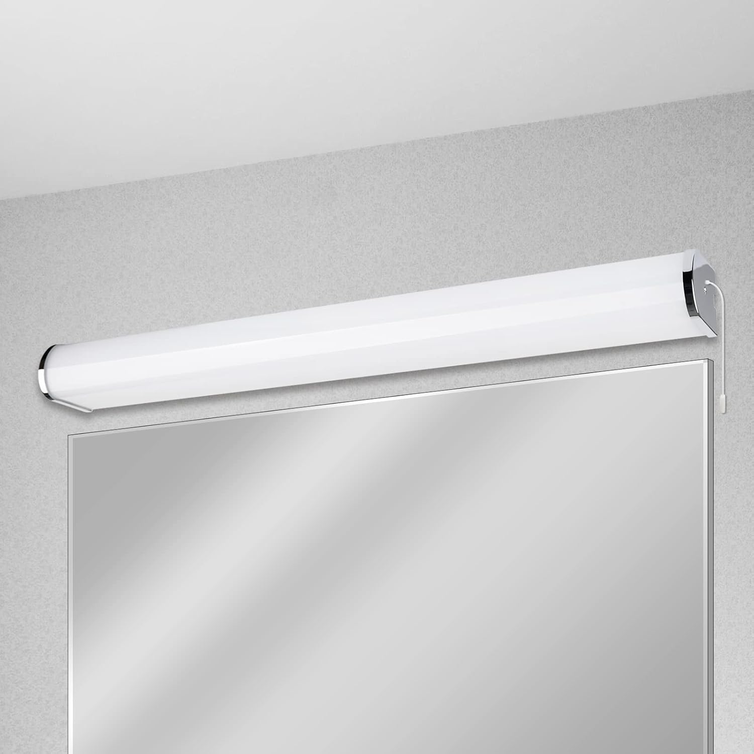 15W LED Bathroom Wall Light Above Mirror, Vanity Cabinet Wall Lamp with Pull Cord Switch, Waterproof IP44 Length 60CM Lighting Range 1300LM Warm White 3000K
