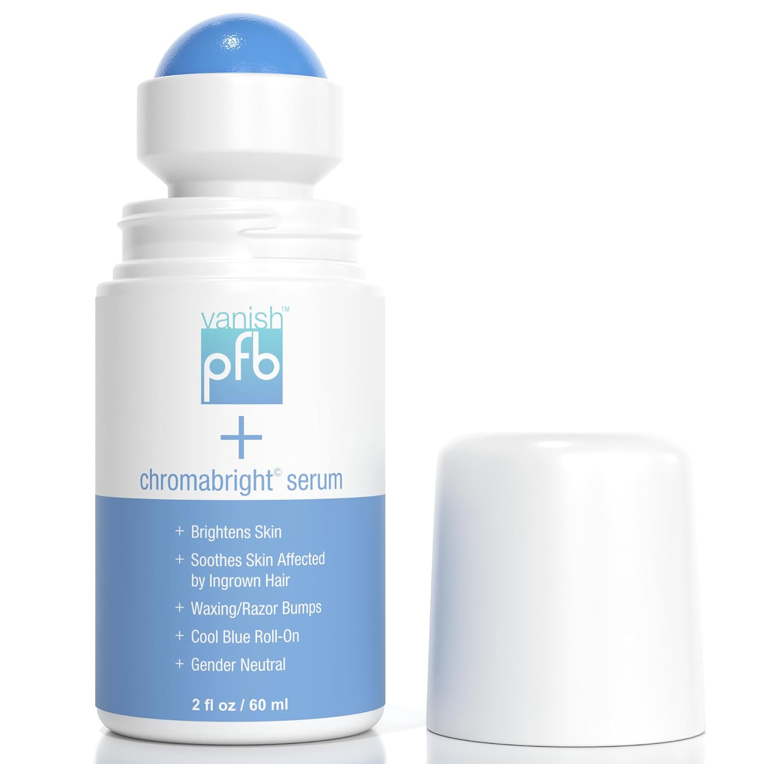 PFB Vanish Chromabright Ingrown Hair Treatment (2 oz) – After Shave Soothing Solution Ingrown Hair & Razor Bump Stopper, Relieves & Softens Skin, Dark Spots Remover for Face, Body & Intimate Areas