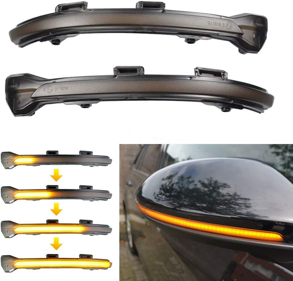 Dynamic LED Turn Signal Light Sequential Side Mirror Marker Indicator Blinker Lamp Compatible With VW Golf MK7 7.5 VII GTI R GTD TSI 2015+