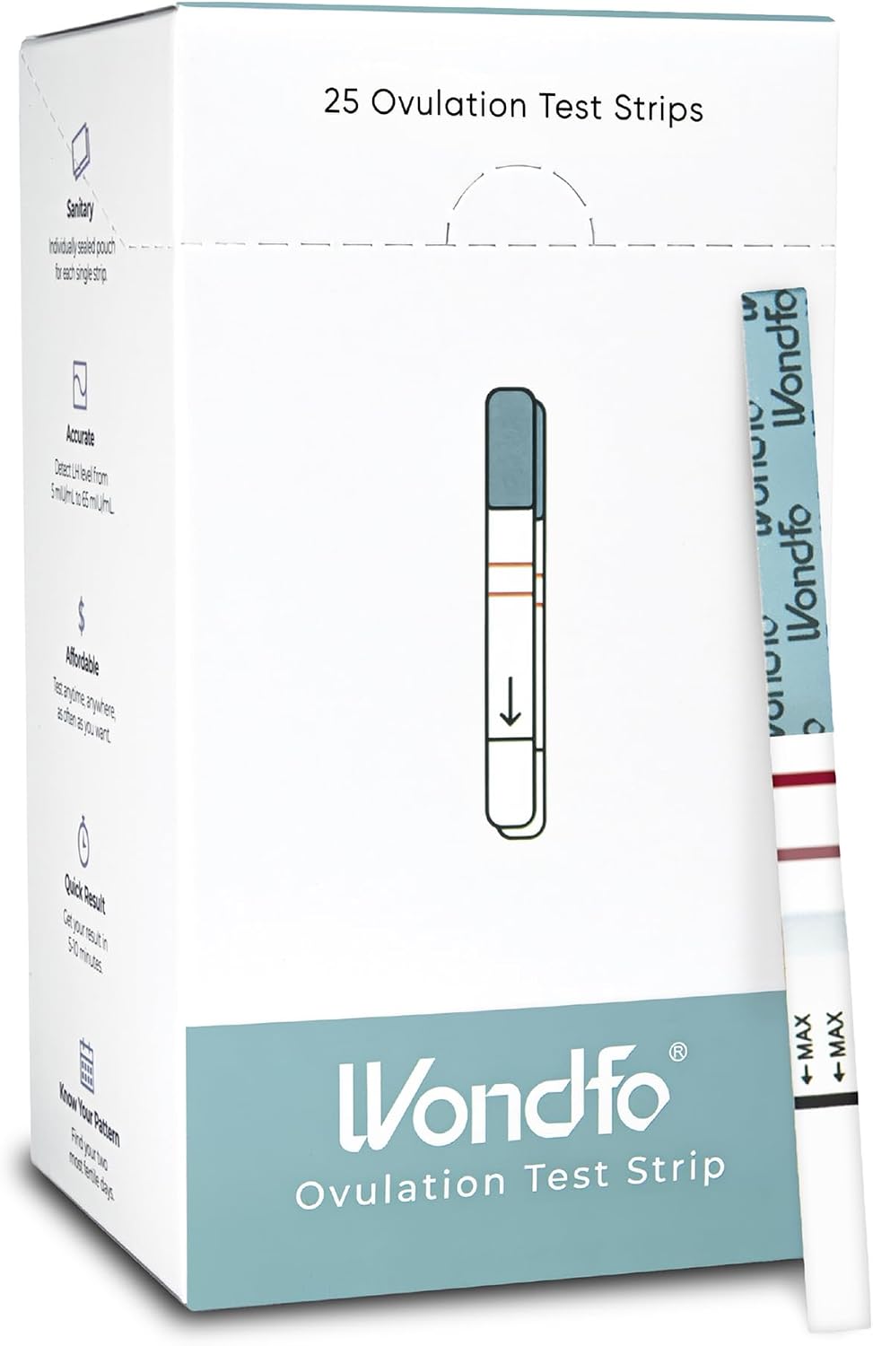 Wondfo Ovulation Test Strips-Women Fertility Tracking and Pregnancy Planning with Cycle-Detecting LH Surge - Highly Sensitive and Fast Result at Home Kit (25 Count)