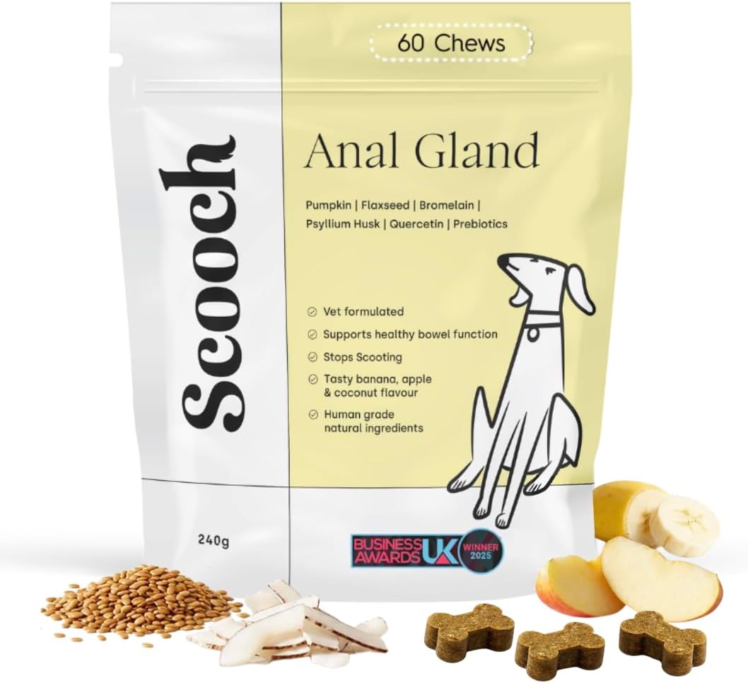 Anal Gland Supplement for Dogs, Fibre Chews for Firm Stools, 60 Chews