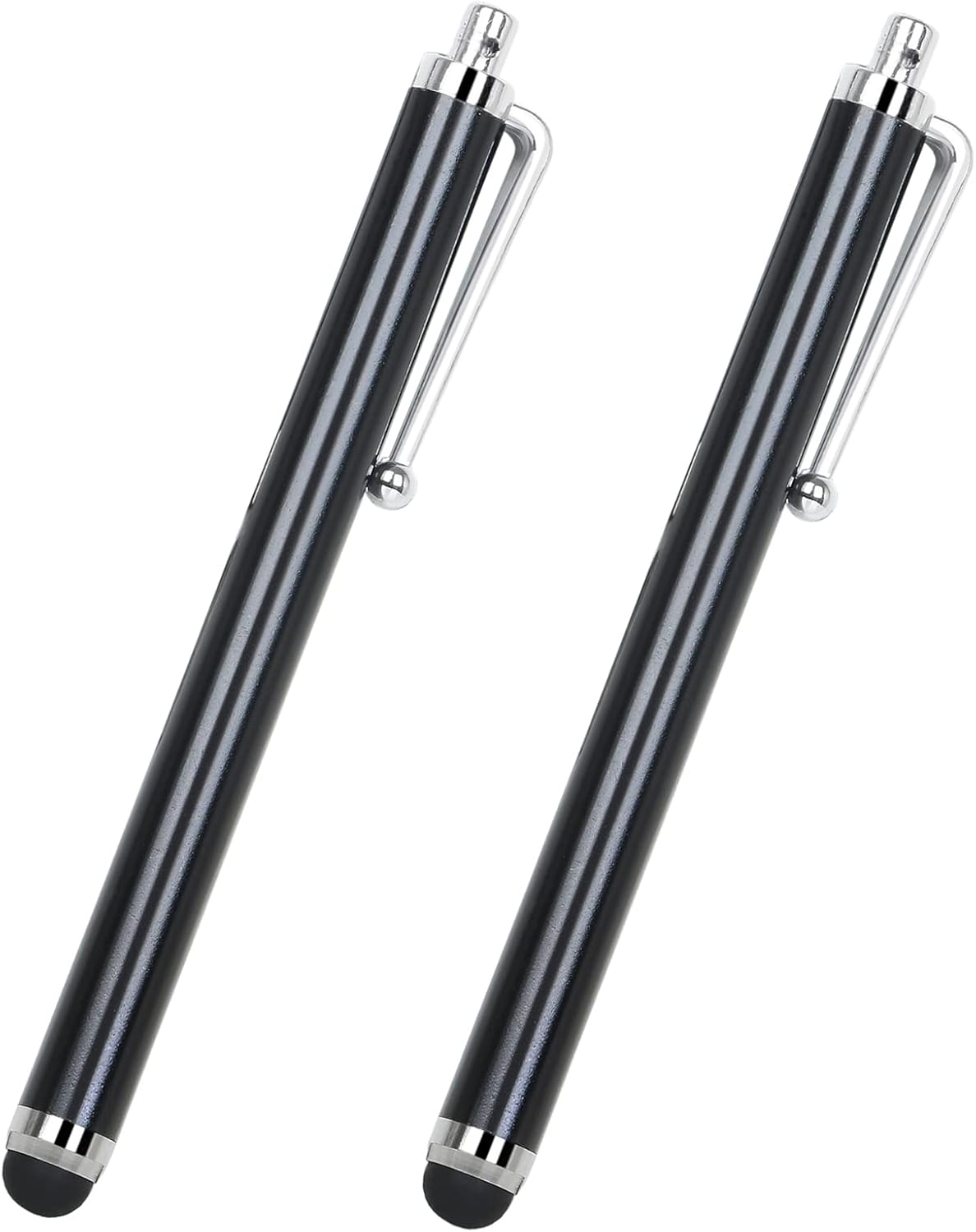 2PC Black Smart Phone Pen Stylus, Silicone Tip Pens for Touch Screen Devices, Compatible with Tablets, Mobile Phones, Laptops, iPad, iPhone, Samsung Galaxy Note/Tablet, Android - By TRIXES