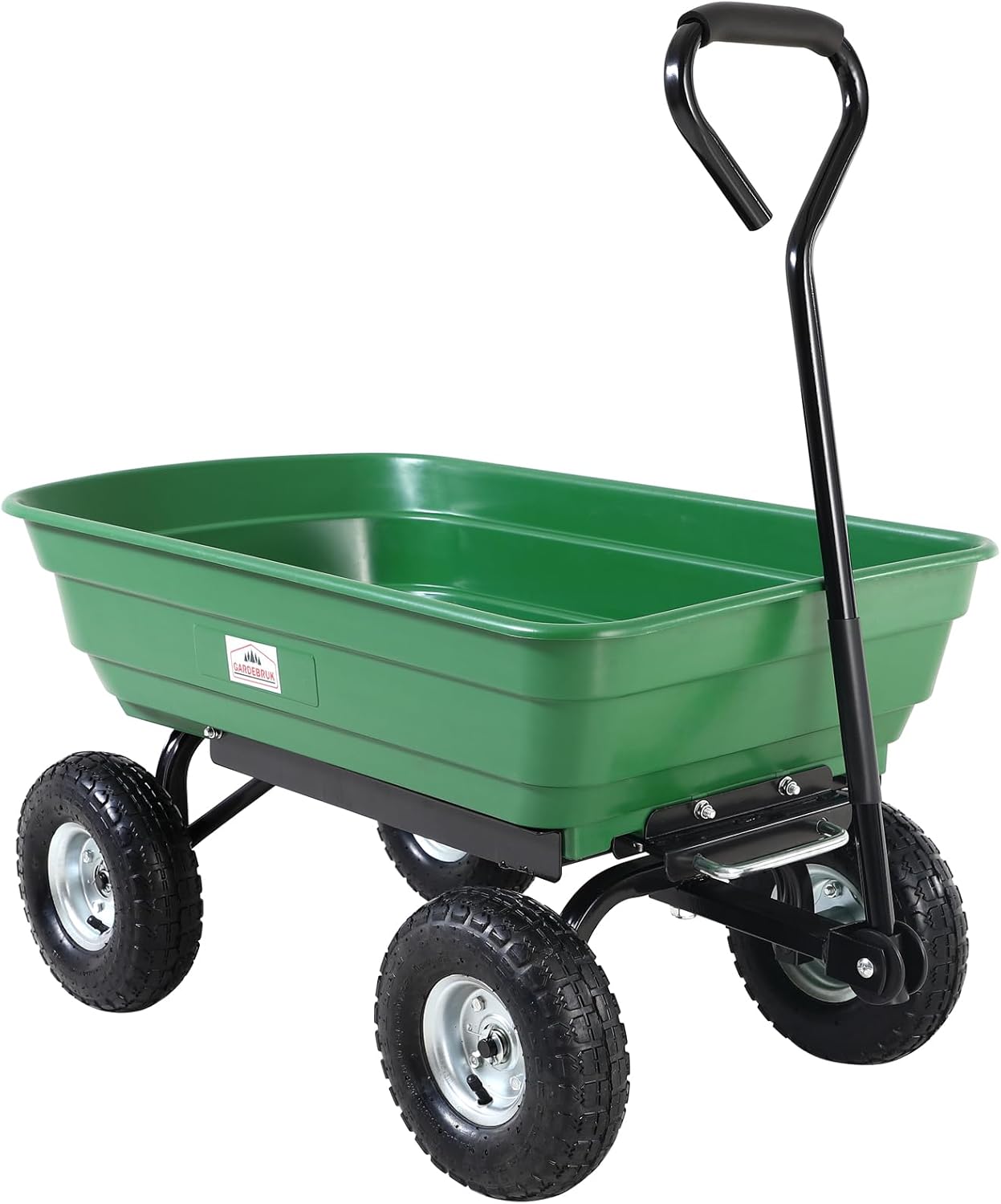 GARDEBRUK® Gardening Trolley | Garden Cart | 300kg | Tilt Steering Axle | Transporting Handcart Wagon w/ 4 Pneumatic Tyres | Dump Truck | Tipping Wheelbarrow