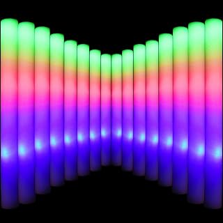 LifBetter Light Up Glow Sticks Bulk, LED Foam Sticks 100 Glow in The Dark with 3 Modes Flashing Led Foam Multicolor Batons Light up Party Favors for Birthdays, Weddings, Concerts, Festivals (102pcs)