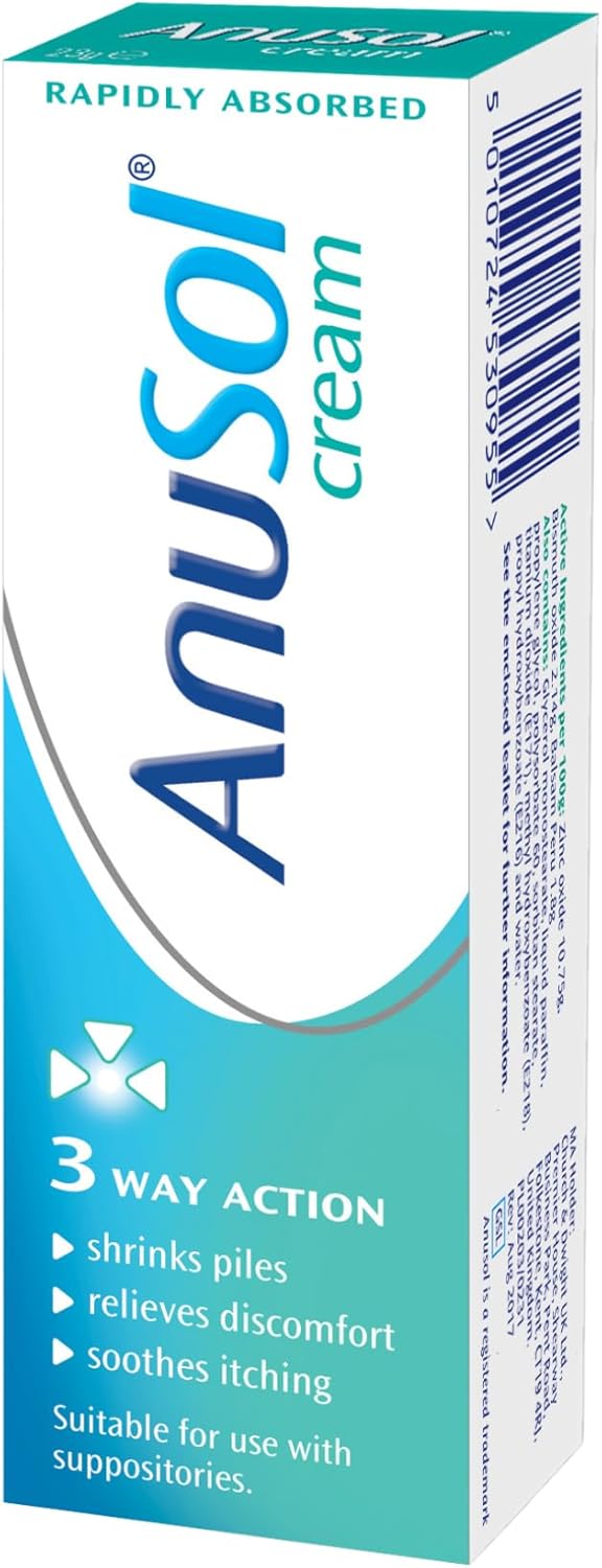 Anusol Haemorrhoids Treatment Cream - Proven Formula Shrinks Piles, Relieves Discomfort, Soothes Itching and Lubricates - 23 g