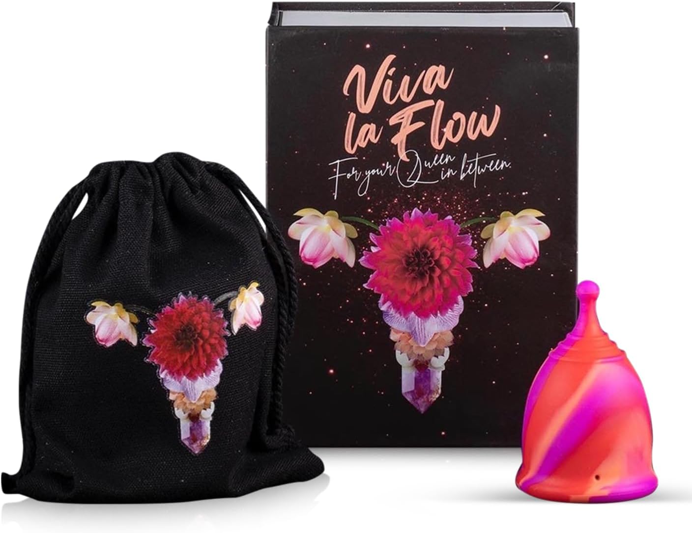 Reusable Menstrual Cup -100% Medical Grade Silicone - No Metals or Toxins - Soft & Comfortable Period Care - Leak Free - 10 Hours of Protection -Size A-Rose Rage