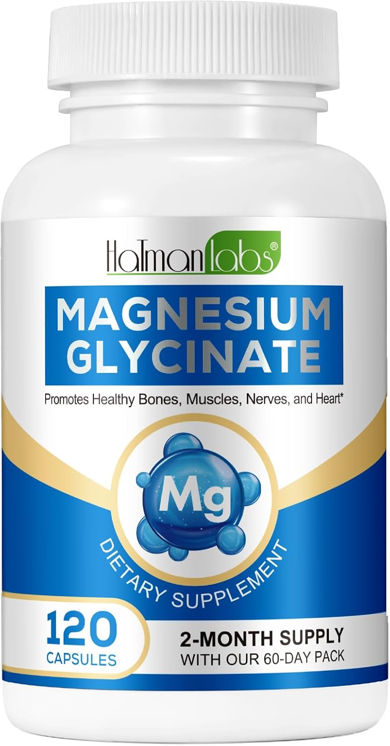 Magnesium Glycinate,High Absorption Magnesium, 2-Month-Supply 1040mg-Providing,208mg Elemental Per Serving,120 High Strength Capsules