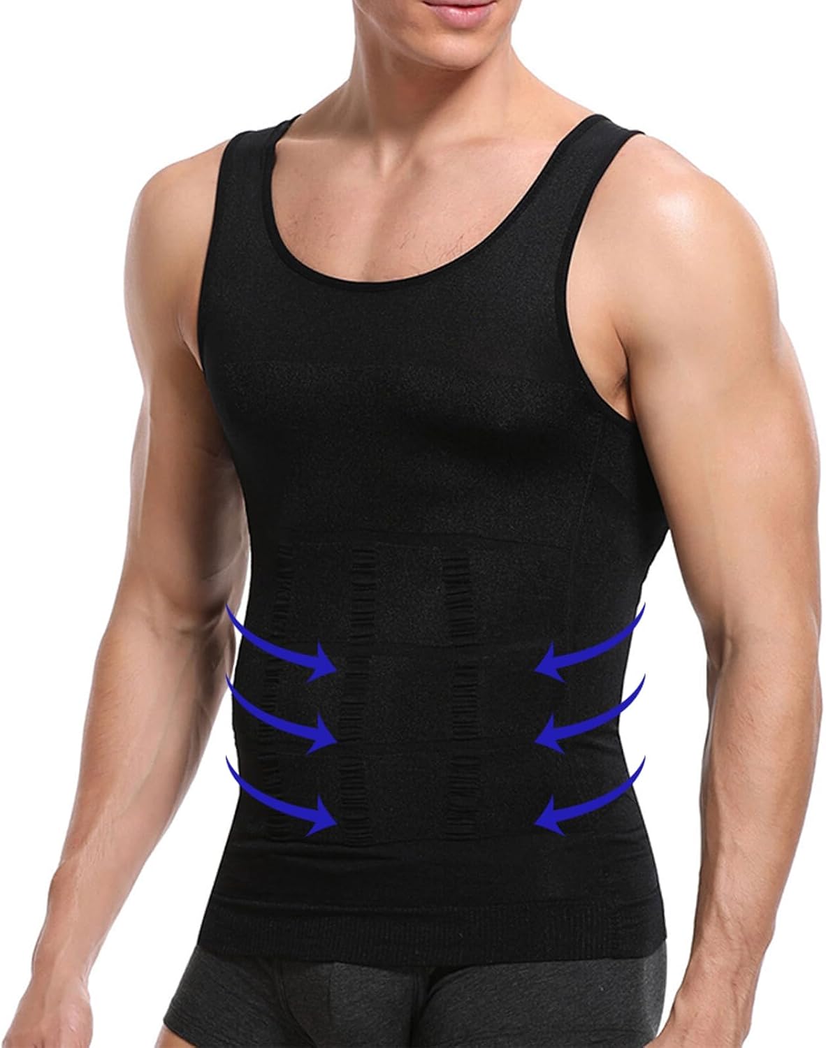 Men Compression Vest Slimming Body Shaper Undershirts Waist Trainer Tight Shapewear