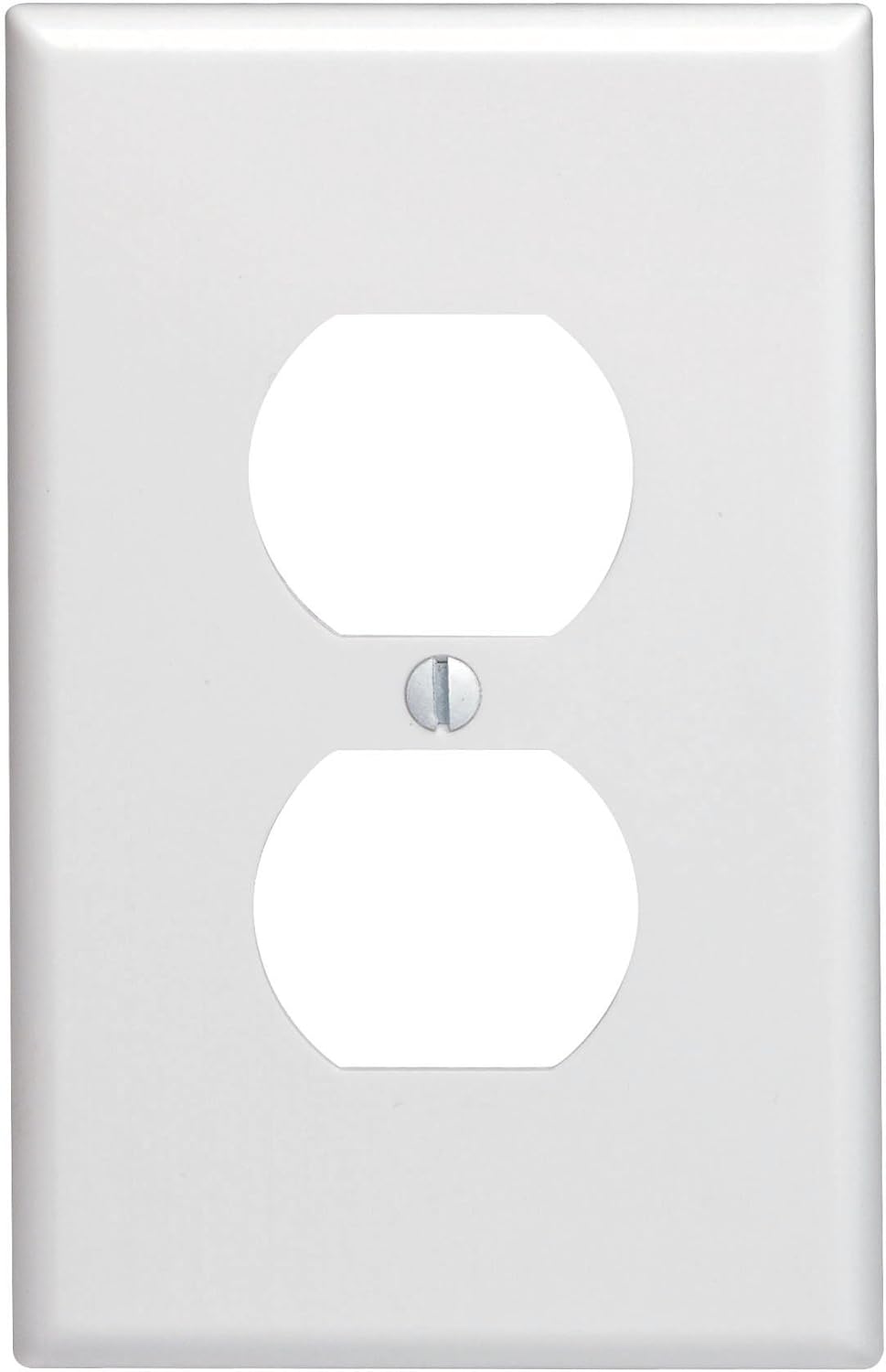 Leviton 1-Gang Duplex Device Receptacle Wallplate, Midway Size, Thermoset, Device Mount, 80503-W, White