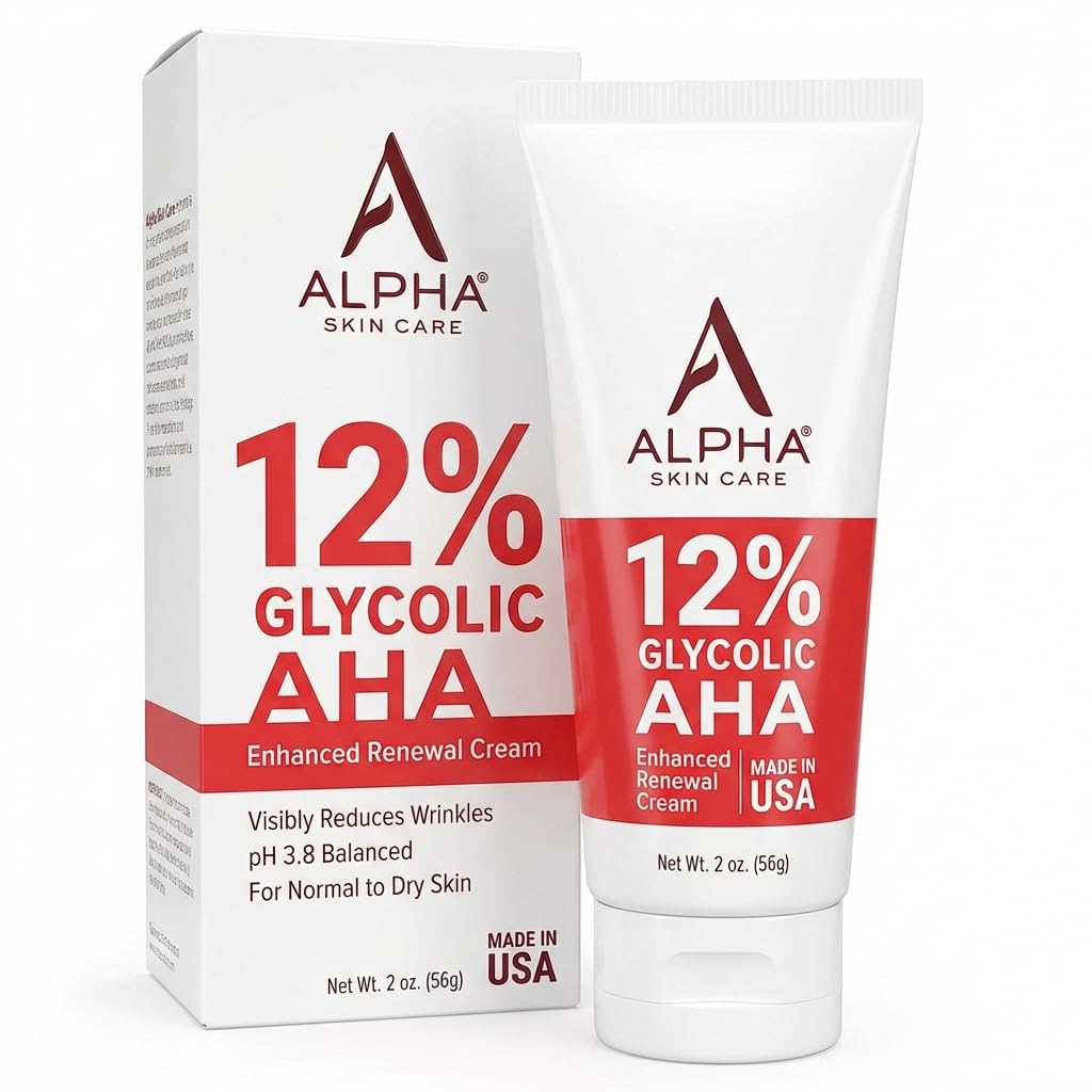 Alpha Skin Care Enhanced Renewal Cream, 12% Glycolic AHA, 2 Oz | Anti-aging cream exfoliates and helps reduce lines & wrinkles for normal to dry skin.