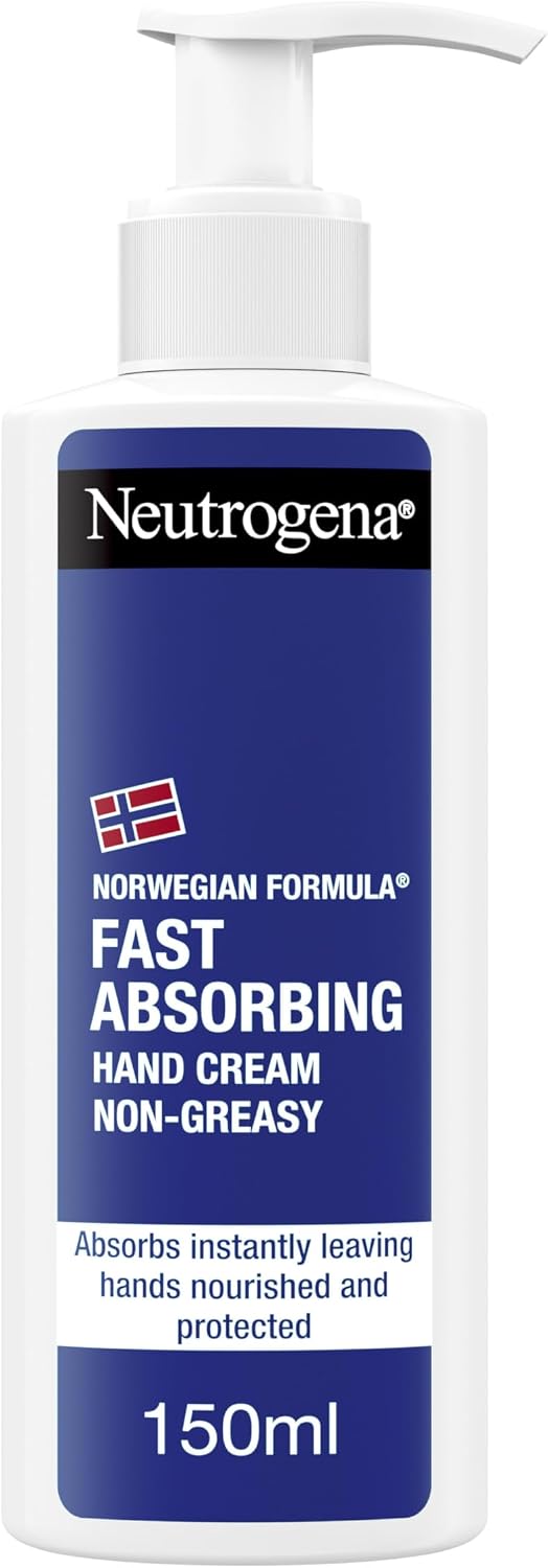 Neutrogena Norwegian Formula Fast-Absorbing Hand Cream (1x 150ml), Lightweight and Non-Greasy for Dry Hands, Nourishing Formula to Support Softer Skin, Suitable for Sensitive Skin