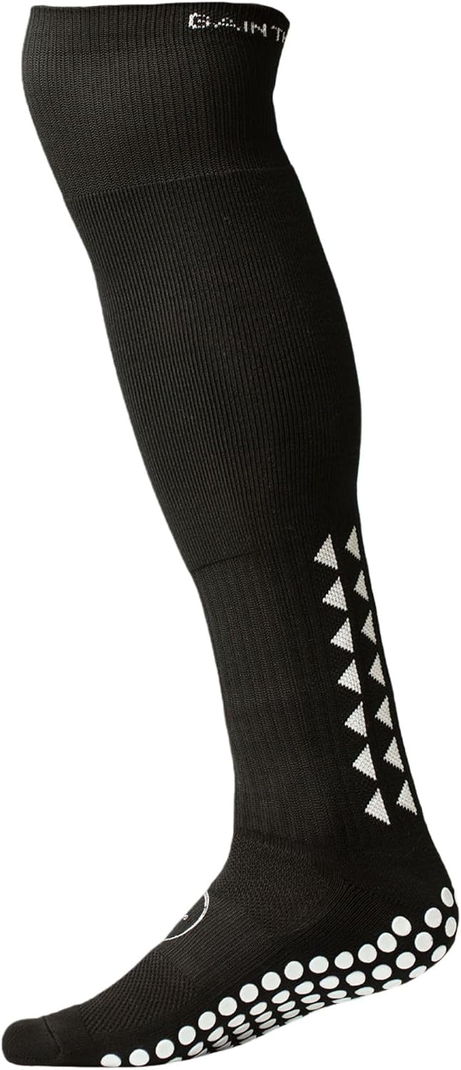 Gain The Edge Full Length Grip Socks for Men, Anti-Slip Football Socks, Breathable Non Slip Athletic Socks for Soccer, Running, Basketball, Yoga