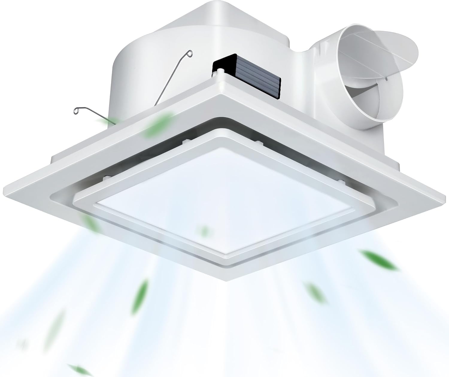 12" Panel Bathroom Exhaust Fan with Light, Mounting Opening 10x10", 141CFM Bathroom Fan Light Combo, Ultra Quiet 1.0 Sone Exhaust Fan with LED Light, Ventilation Fan for Home/Office 6500K Non-dimmable