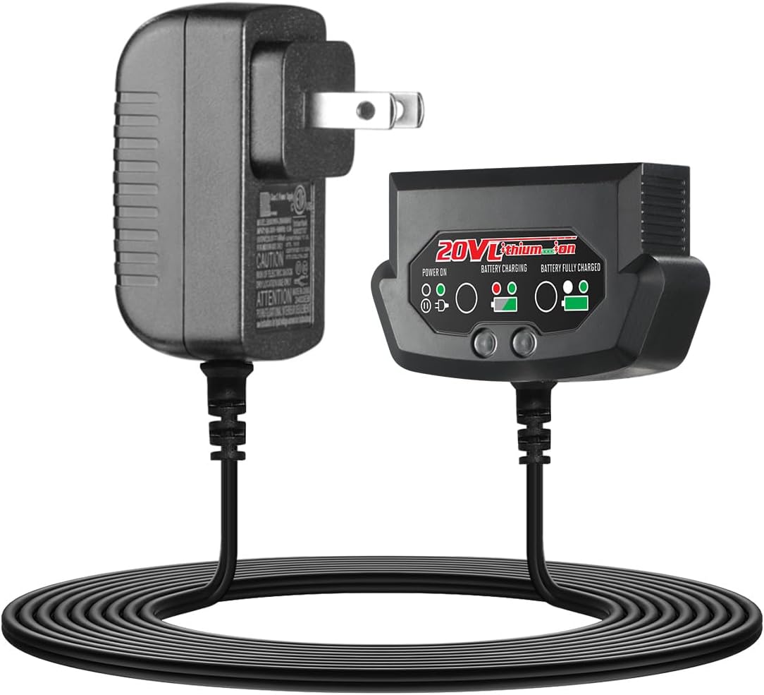 AVID POWER 20V Max Lithium Ion Battery Charger, Only Compatible with Avid Power 20V 1.5/2.0Ah Batteries (Excludes 3.0Ah Batteries)