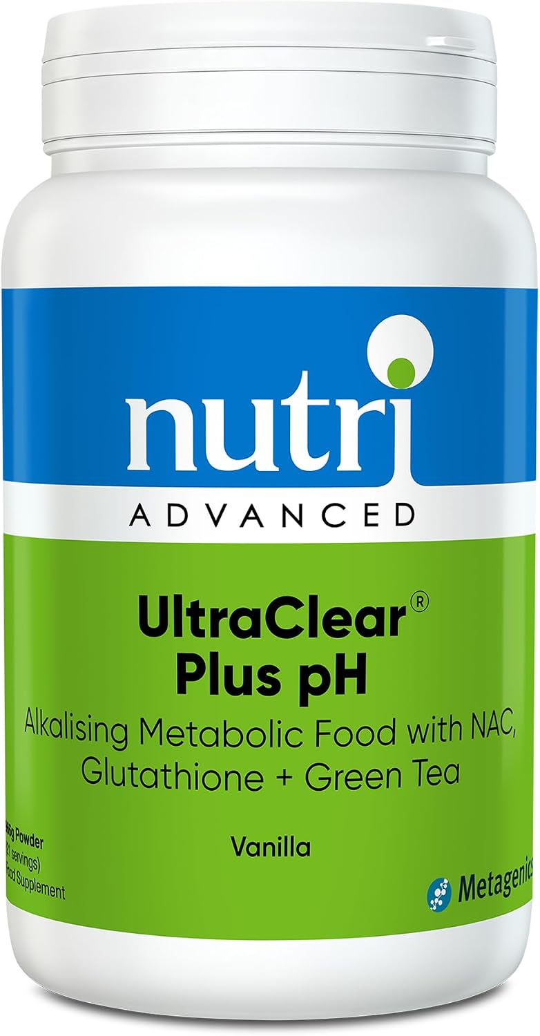 Nutri Advanced UltraClear Plus pH Nutritional Powder - with NAC, Glutathione & Green Tea - Alkalising Metabolic Food - Vanilla Flavour - 966g Powder