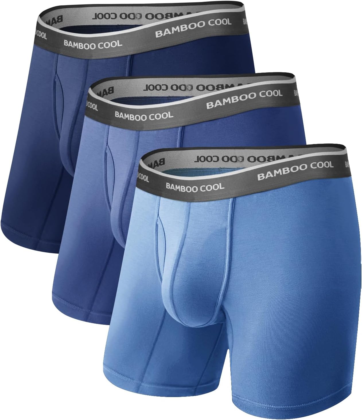 BAMBOO COOL Ultra Soft Mens Underwear Boxer Briefs Multi-pack