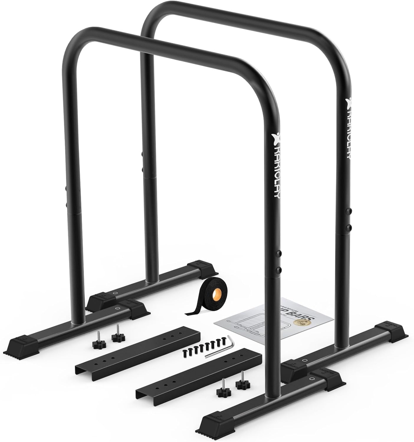 KAKICLAY 2026 Upgrade World's Best Strongest Premium Dip Bars with Adjustable Ultra-Stable Settings & Non-Slip Feet - USA Original Patent, USA Designed, USA Shipped, USA Warranty