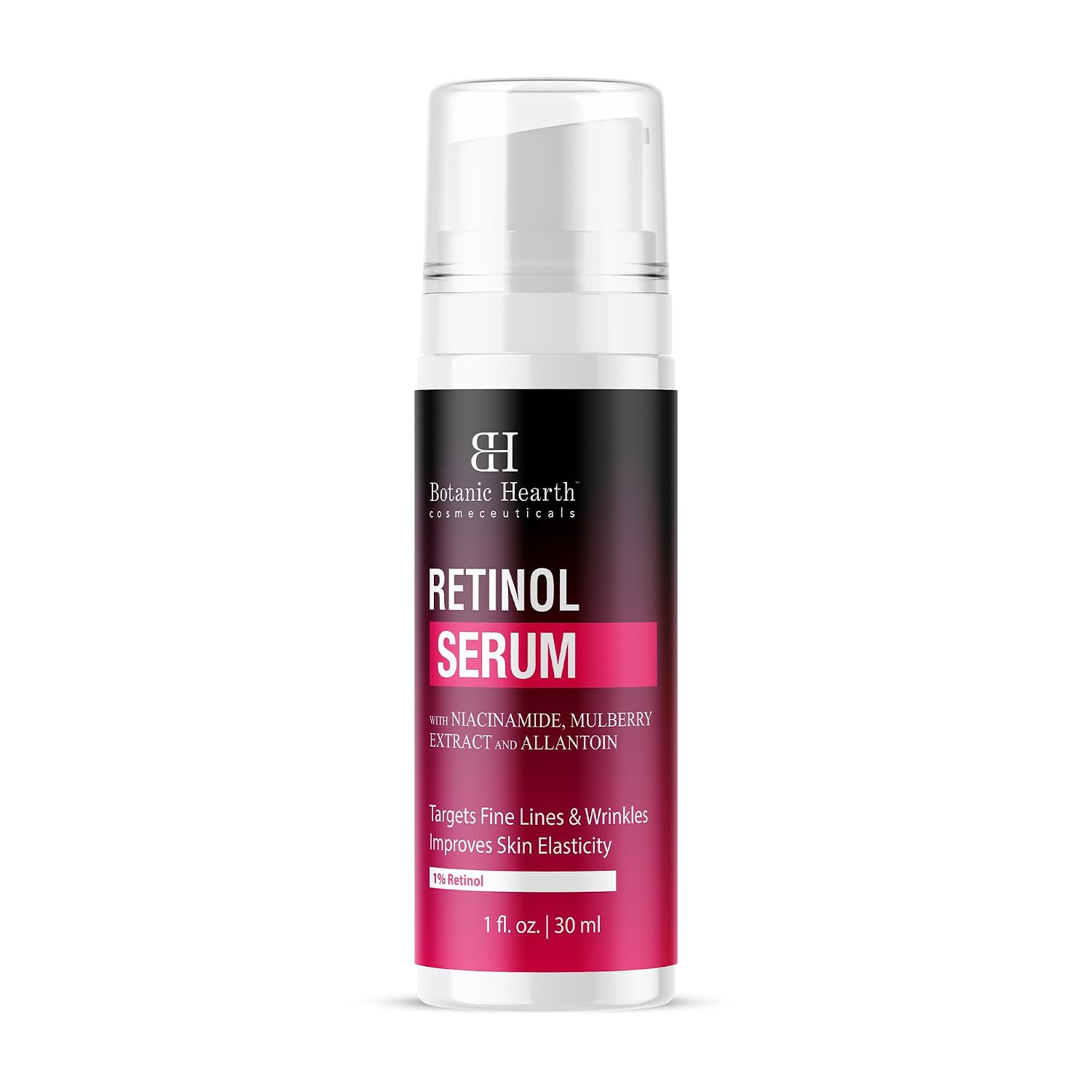 Botanic Hearth 1% Retinol Serum For Face With Niacinamide, Allantoin & Mulberry Extracts | Pore Refining & Brightening Face Serum For Wrinkles, Anti Aging | For All Skin Types |1 Fl Oz