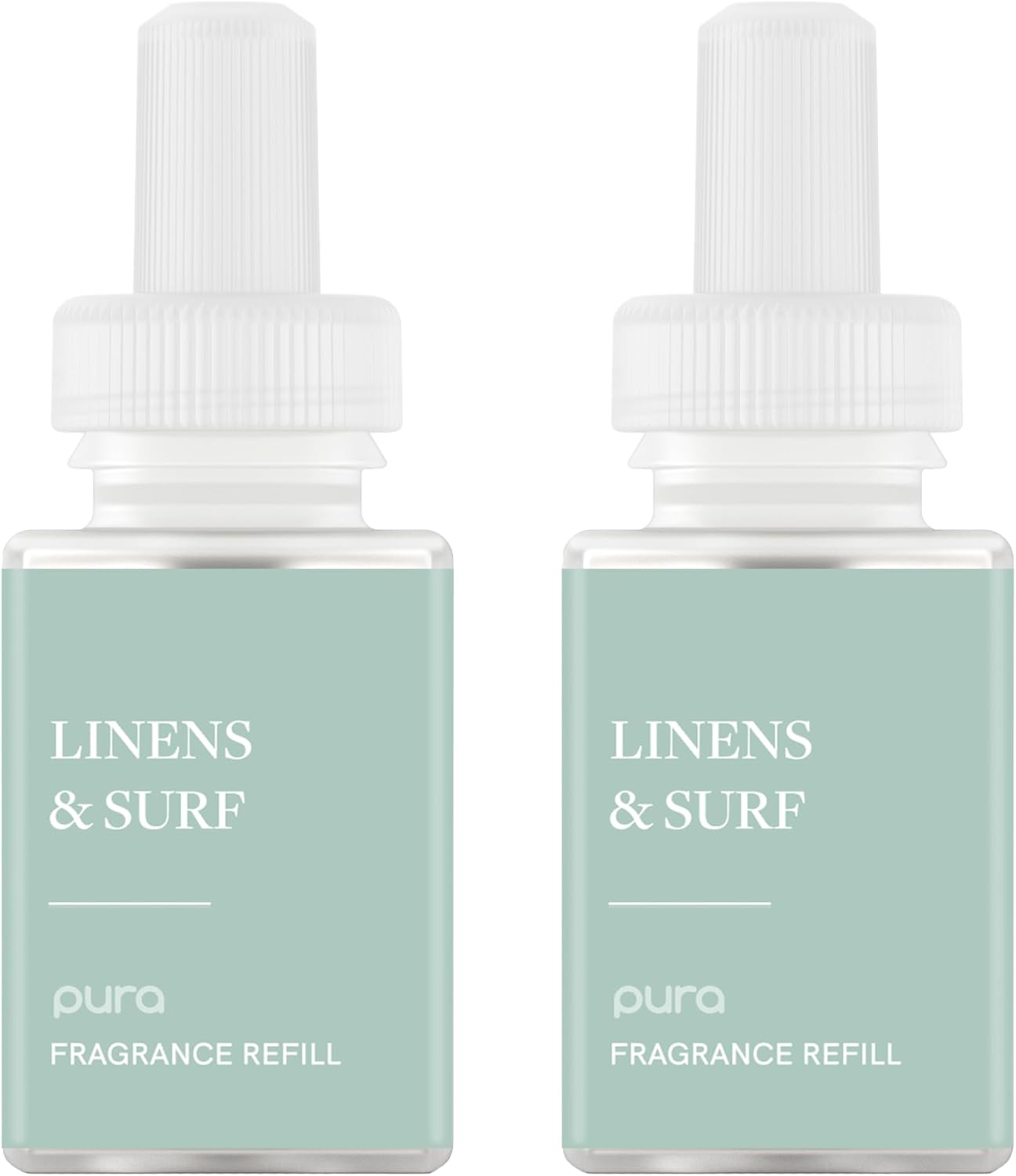 Pura Smart Home Air Diffuser Fragrance - Smart Home Scent Refill - Up to 120-Hours of Premium Fragrance per Refill - Clean Diffuser Fragrance for Home, Office & Apartment - 2 Pack, Linens & Surf