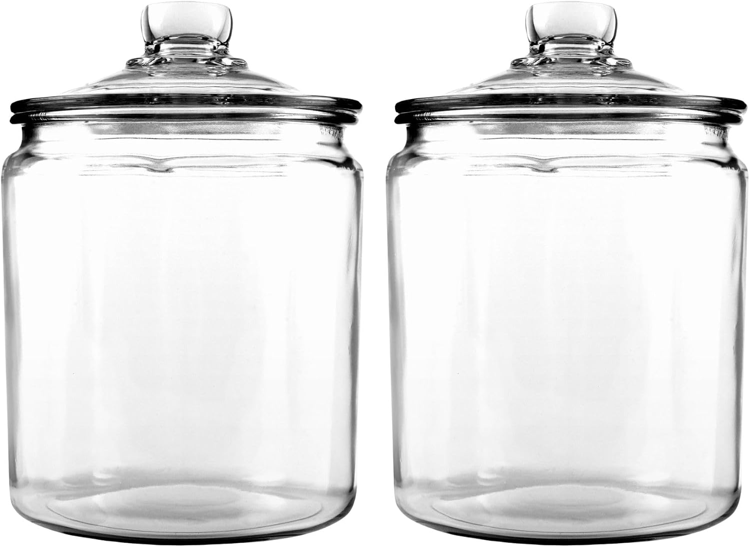 Anchor Hocking Heritage Hill 1/2 Gallon Glass Jar with Lid, Set of 2