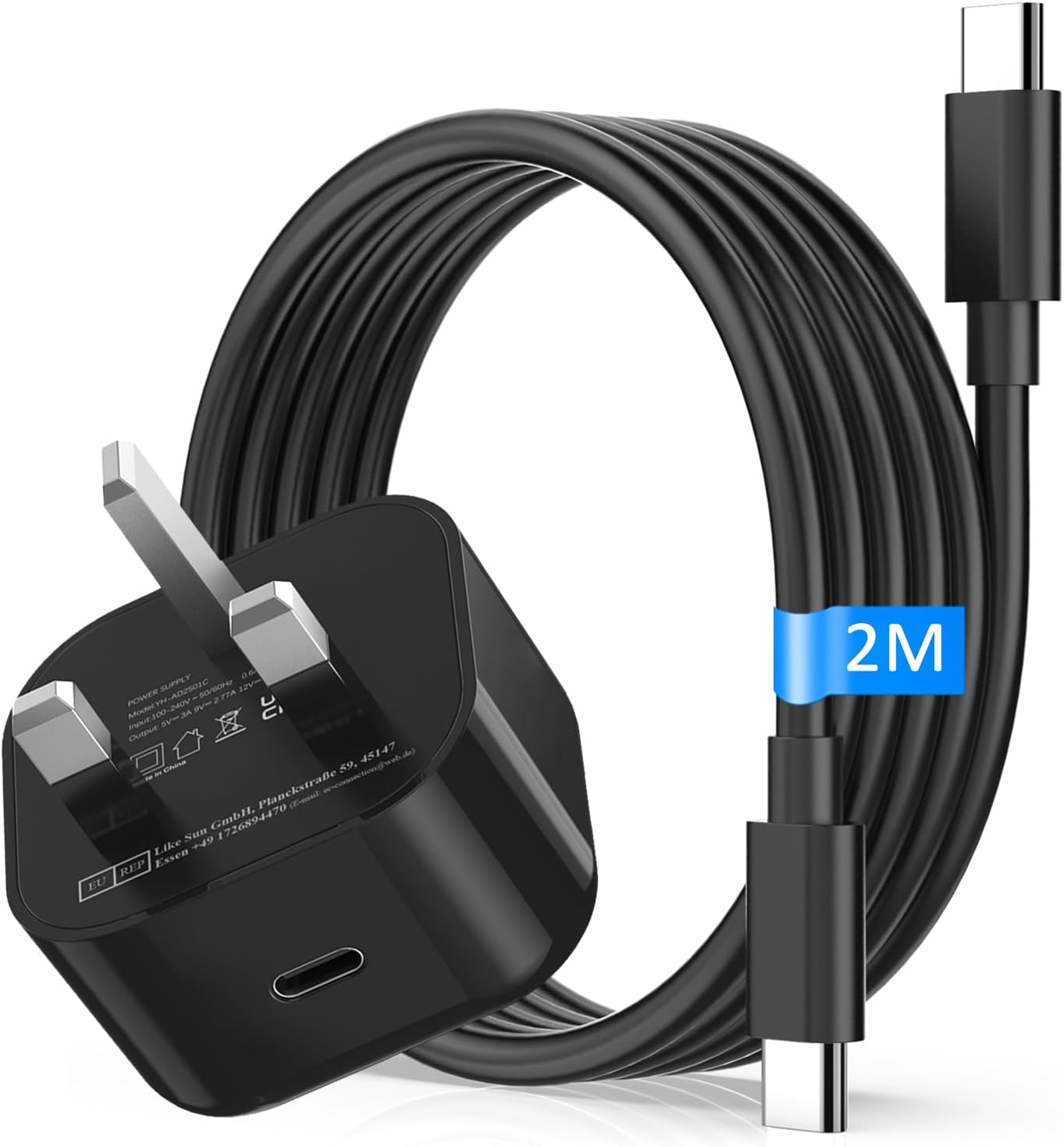 25W USB C Charger for Samsung Fast Charger Plug and Cable 2M,USB Type C Plug for Samsung Phone Charger with charger Cable Fast Charge for samsung Galaxy S25 S24 S23 Ultra/S22/S21/A53,iPhone 15 Pro Max