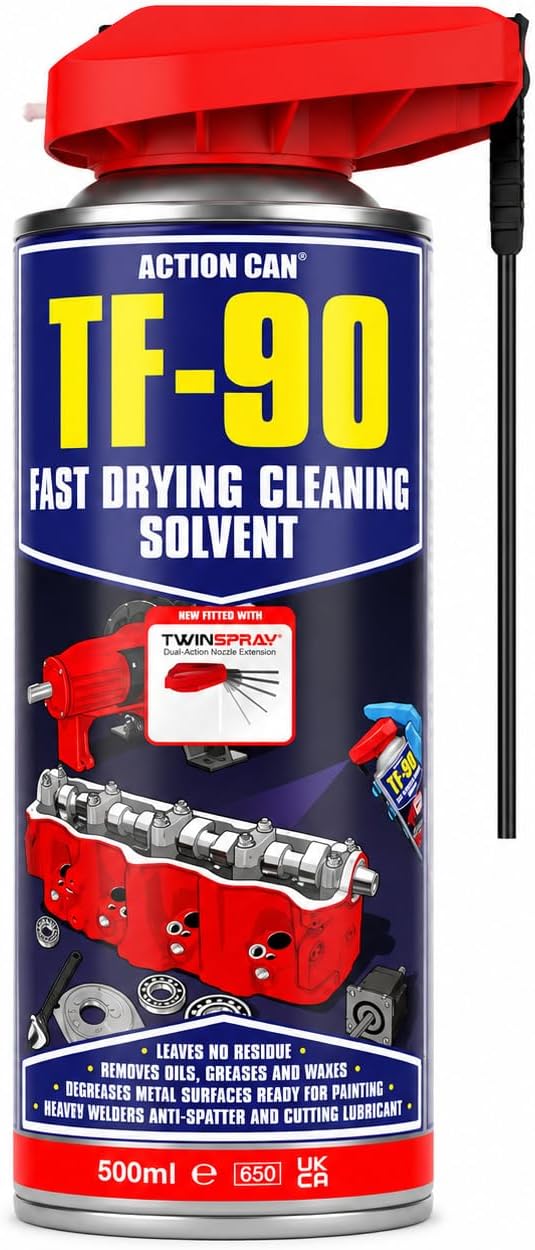 Action Can TF-90- Fast Drying Cleaning Solvent - Twin Spray 500 ml
