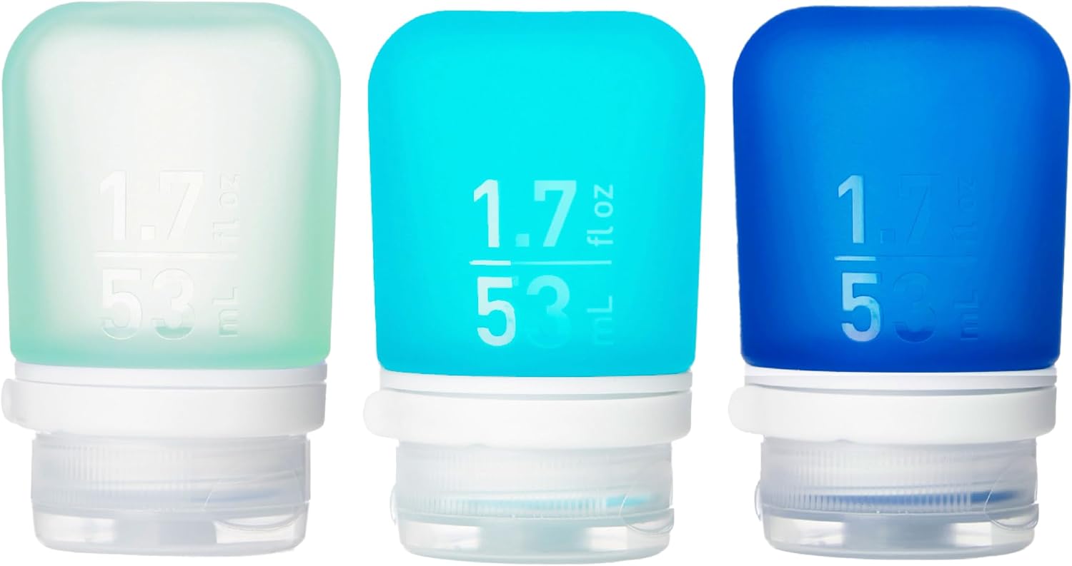 humangear GoToob+ 3-Pack, Small (1.7 fl oz), Mint/Aqua/Teal