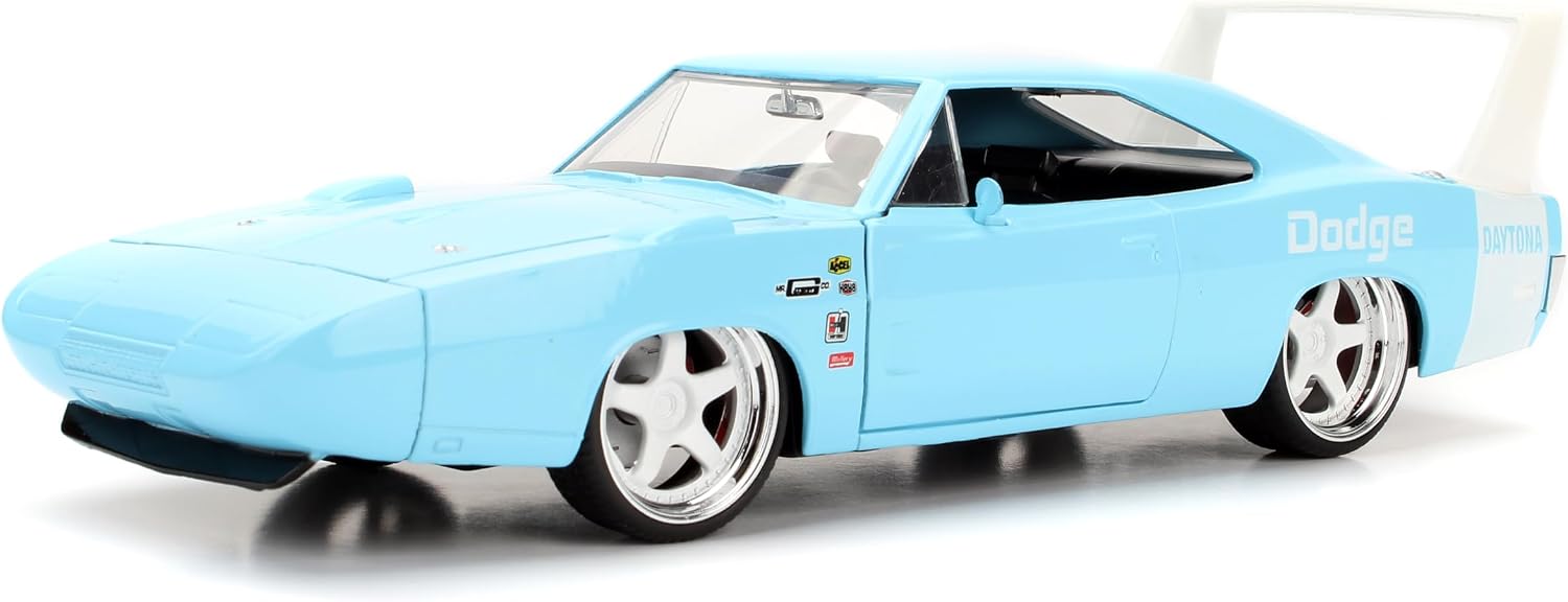 Big Time Muscle 1:24 1969 Dodge Charger Daytona Die-Cast Car, Toys for Kids and Adults(Sky Blue)