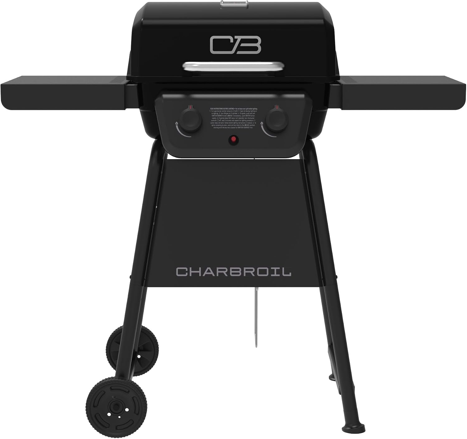 Charbroil Classic 2-Burner Propane Gas Grill – 280 Sq In Cooking Area, 20,000 BTU, Porcelain-Coated Grates, Compact Outdoor BBQ with Side Shelves