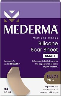 Mederma Medical Grade Silicone Scar Sheets; Improves The Appearance of Old and New Scars; for Injury, Burn and Surgery Scars, 4 Count