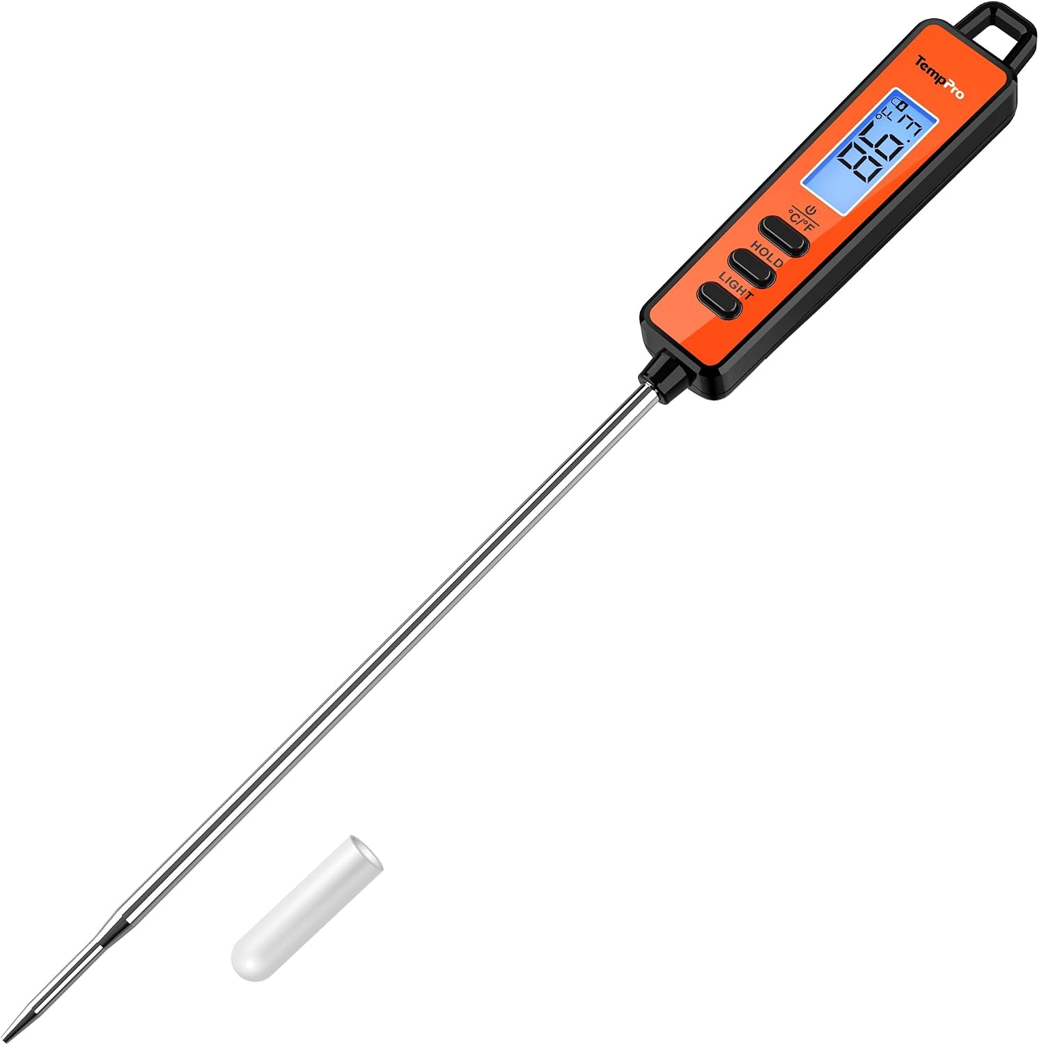 TempPro TempSwif 1 Sec Digital Meat Thermometer for Cooking Food | Meat Thermometer Digital Backlitght LCD Display, 5.3-inche Super Long Probe, Bread Baking Sourdough Liquids Candy Making Gift