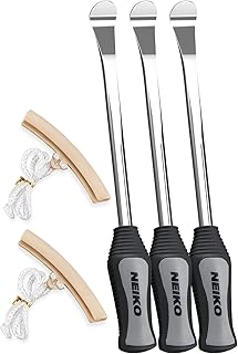 NEIKO 20600A Tire Spoon Levers, Repair Tool Kit, 11 1/2-Inch Hardened Steel Irons, 2 Rim Protectors, 5-Piece Tire Levers Set, Tire Changing Tool, Small Tire Tools