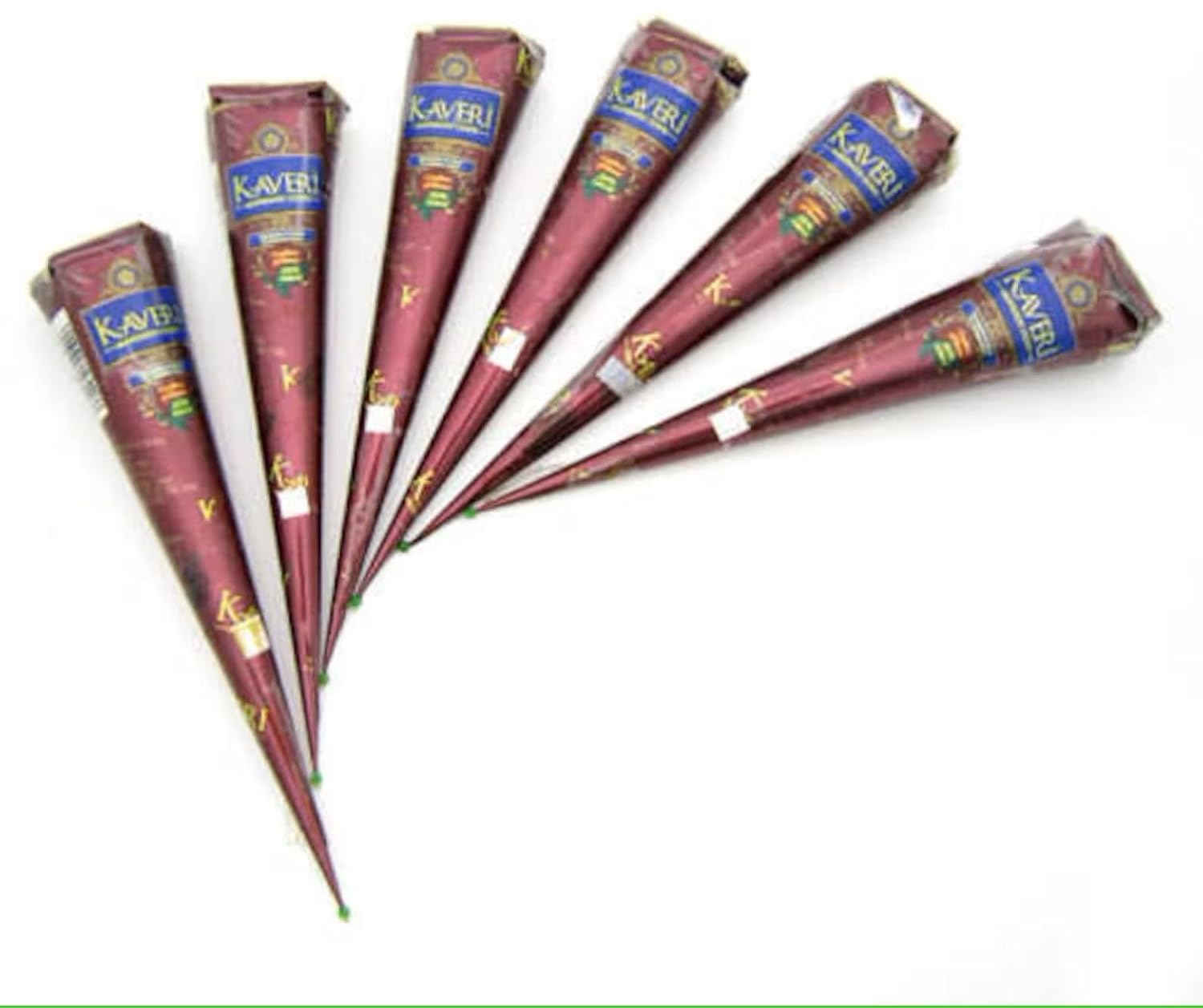 6 Pack Cones Natural Ready to Use Henna Paste Hair Color Hair Dye Cones