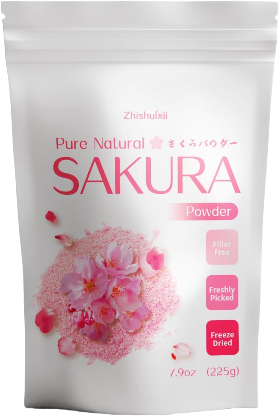 Sakura Powder, Sakura Imported from Japan, Additive-Free, 225g/7.94oz, Cherry Blossom Flavoring Powder, Japanese Cherry Blossom, Floral Sweet, Add Flavor to Drinks and Cakes, Improve Skin and Sleep