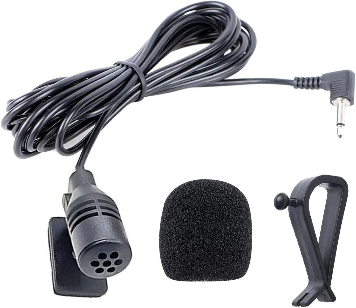 NewTH 2.5mm Microphone for Pioneer AVH Radio Car Mic DVD Navigation Bluetooth Radio Stereo Player Head Unit Vehicle Mic with 9.85 feet Cable,Plug and Play