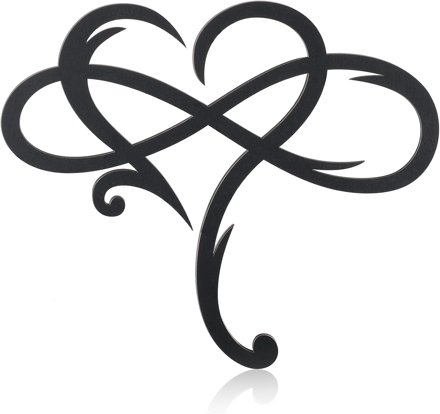 Willbond Wood Infinity Heart Wall Decor 9.8 x 11.8 Inch Love Sign Plaque Wood Art Geometric Wall Decor for Wedding Gifts Home Bedroom Living Room Decoration