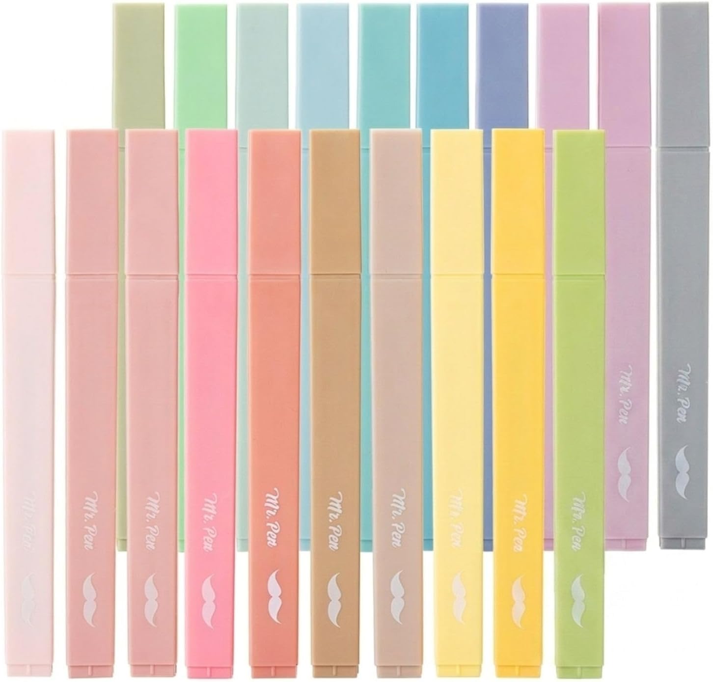 Mr. Pen- Aesthetic Highlighters No Bleed, 20 Pack, Pastel Colors | Chisel Tip, Cute Highlighters Assorted Colors for Journaling, Highlighting, Underlining, Fast Dry, Back to School Supplies