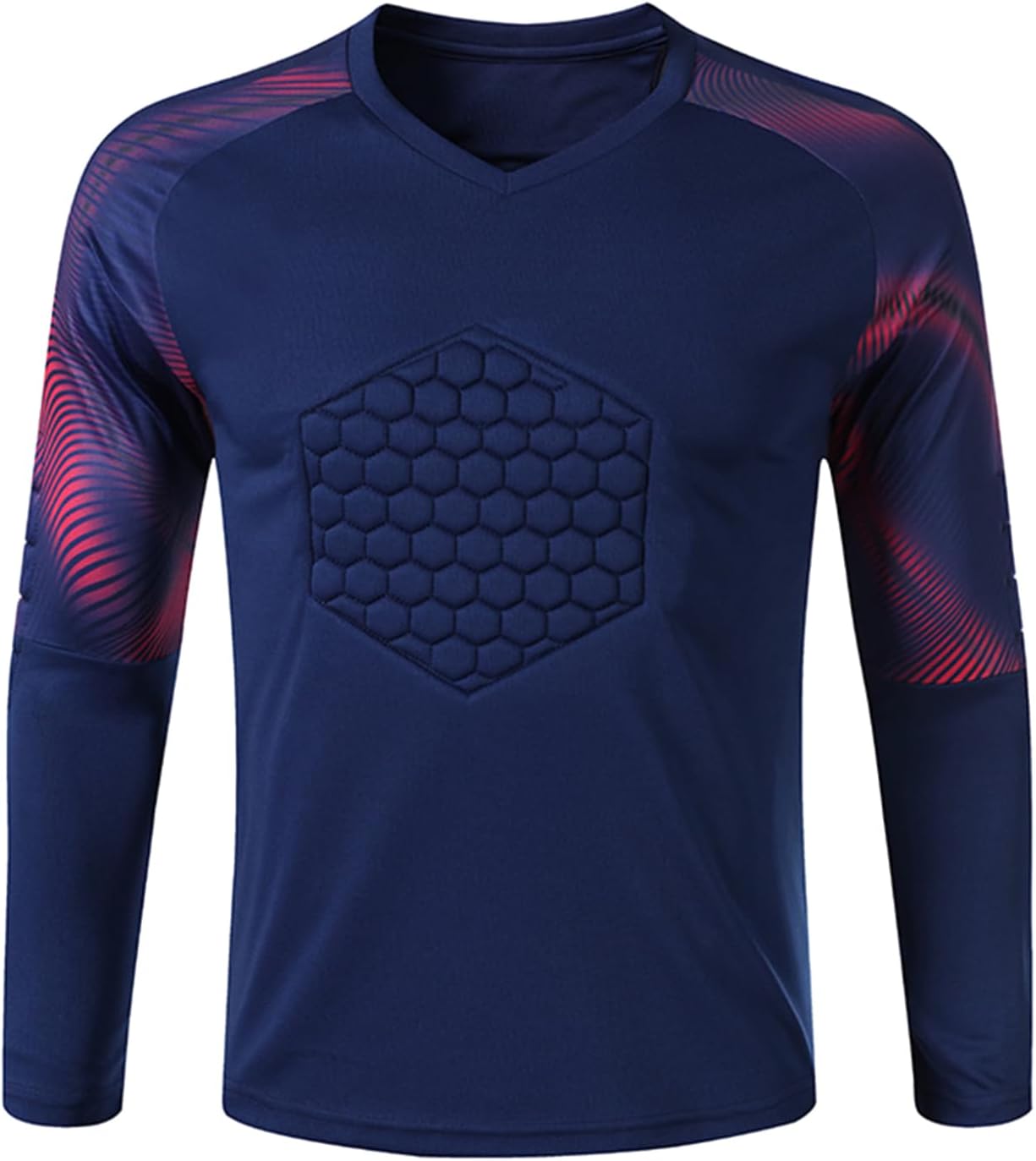 Freebily Men Padded Soccer Goalkeeper Shirts Long Sleeve Goalie Jersey Activewear Training Tops