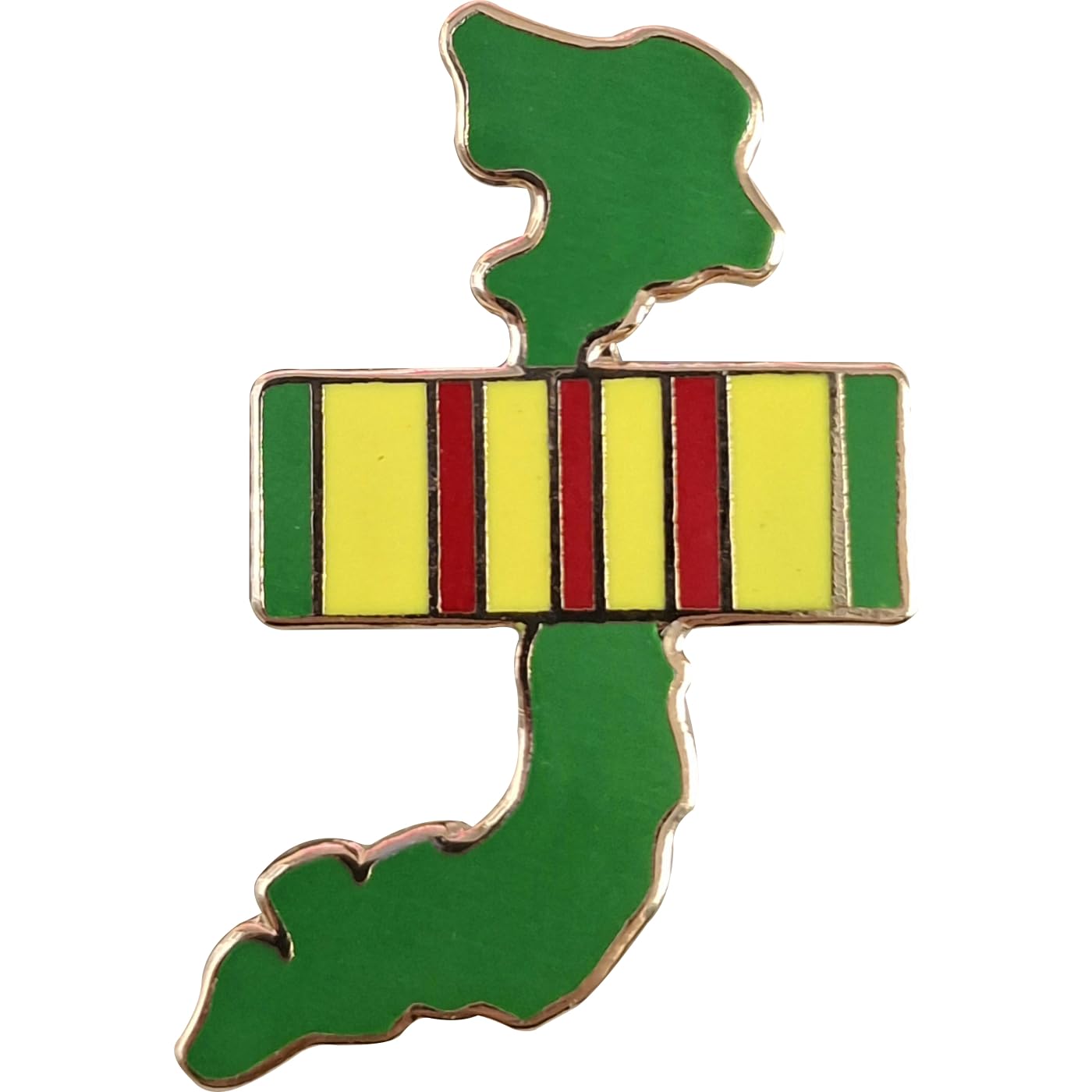 US Army Vietnam Map and Service Ribbon Lapel Pin 1.25"