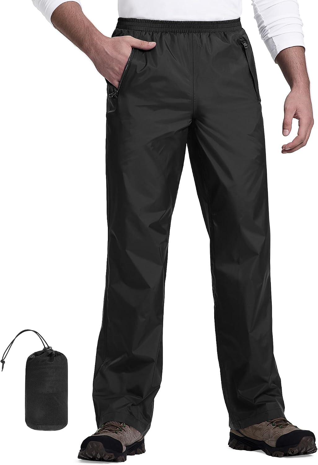 33,000ft Packable Rain Pants for Men Waterproof Hiking Pants Lightweight Rain Pants Outdoor Windproof Pant for Golf, Fishing