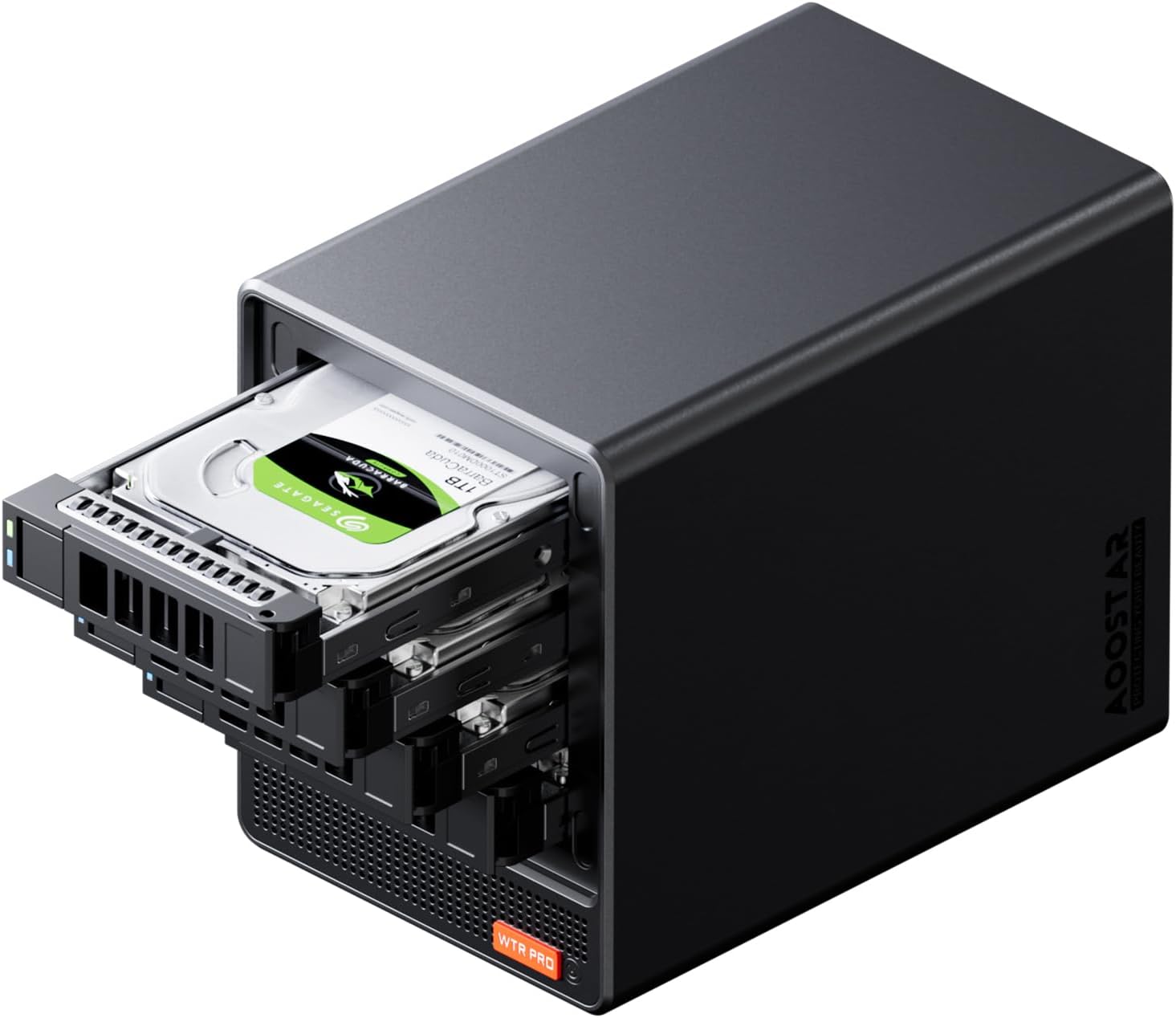 WTR PRO 4 Bays NAS Mini PC With AMD R7 5825U 64GB DDR4 RAM 1TB PCIE4.0 M.2 NVME SSD with 2 x 2.5GbE i226-V Chip,,Support Up To 96TB Large Capacity Storage(4*22TB HDD Slots; 2*4TB NVME Slots)