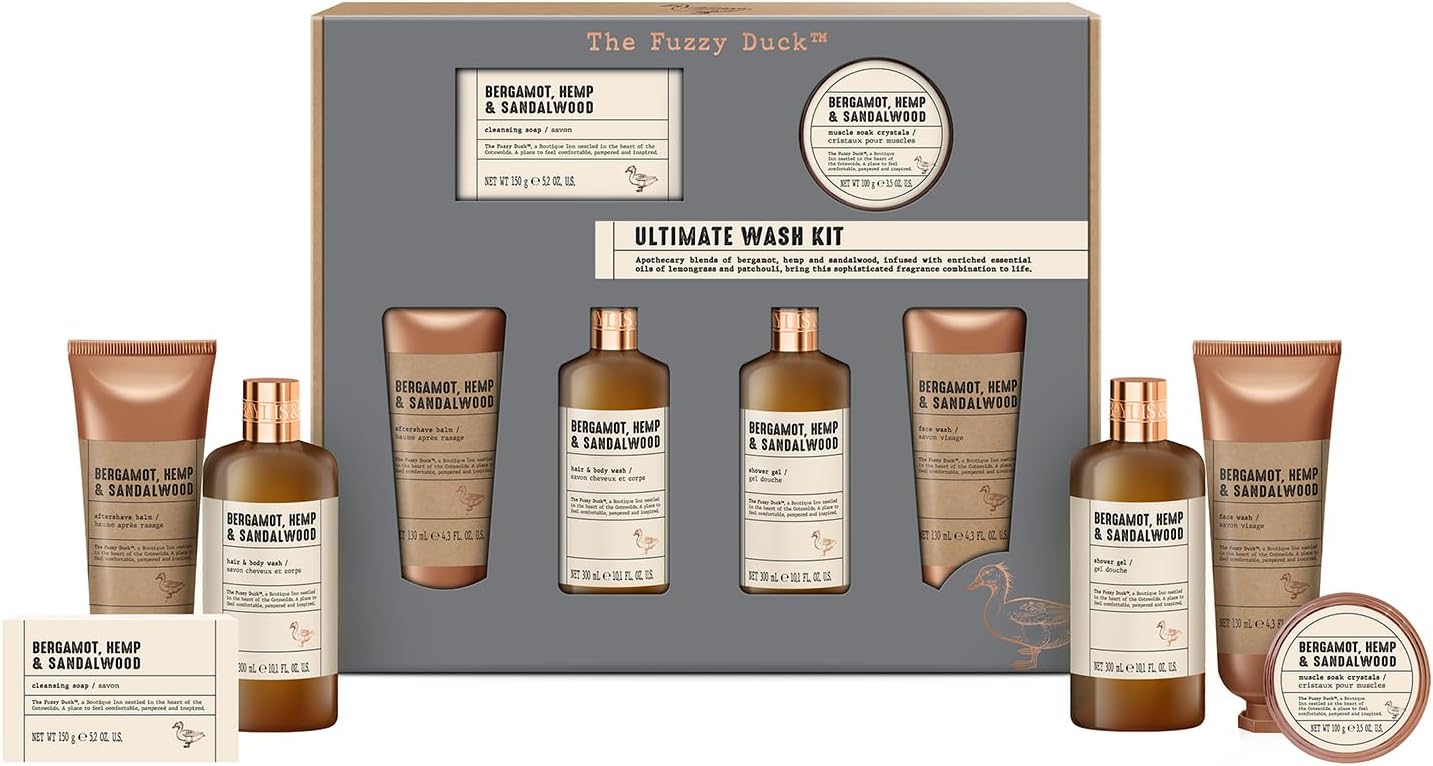 Baylis & Harding Bergamot, Hemp & Sandalwood Ultimate Wash Kit Gift Set - Vegan Friendly (Pack of 1)
